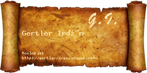 Gertler Irén névjegykártya
